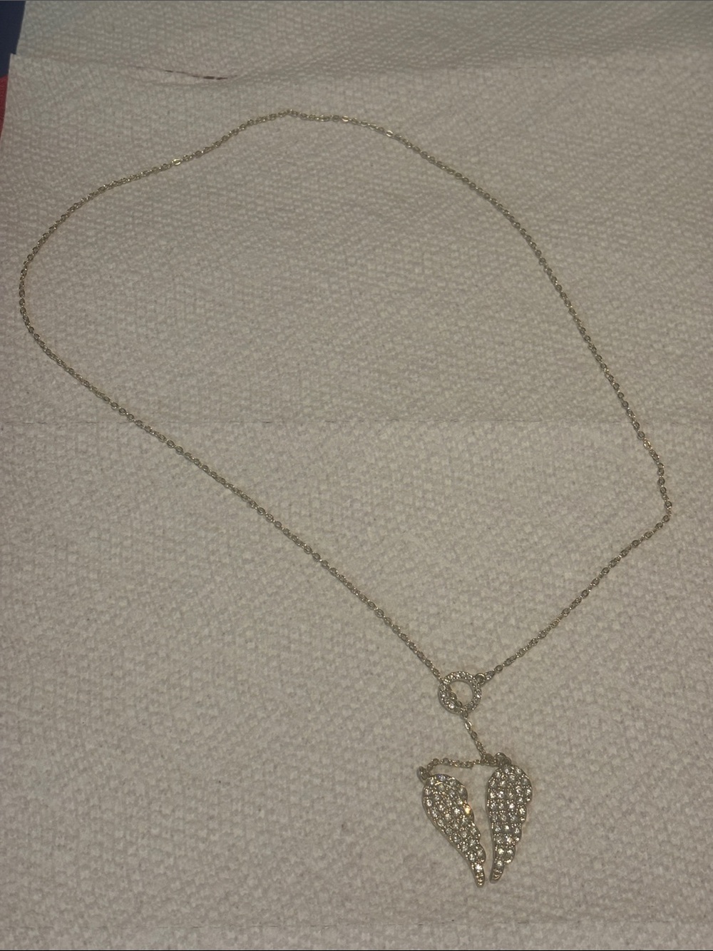 Victoria's Secret Gold Crystal Wings Pendant Necklace